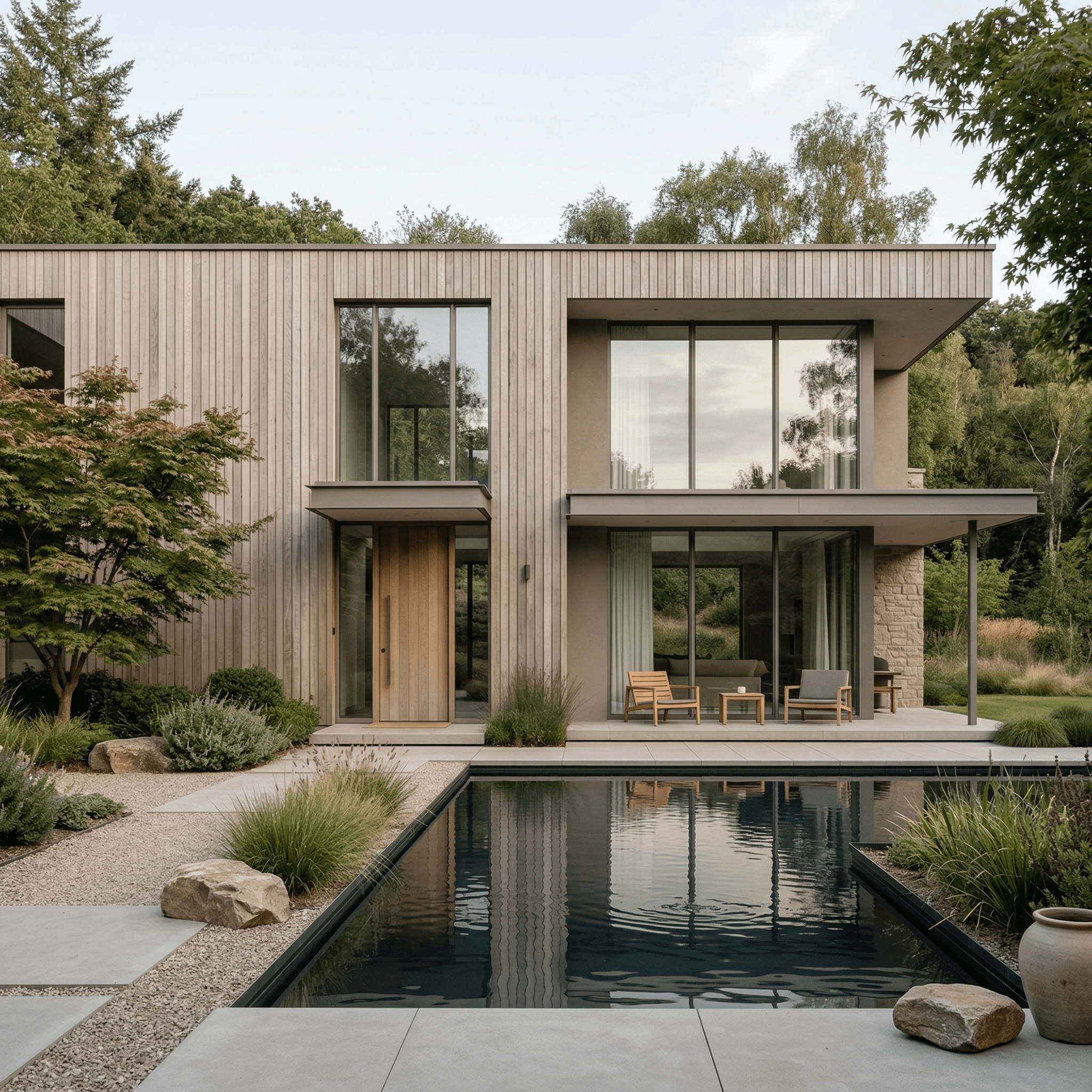 Luxury villa with premium wood surfaces